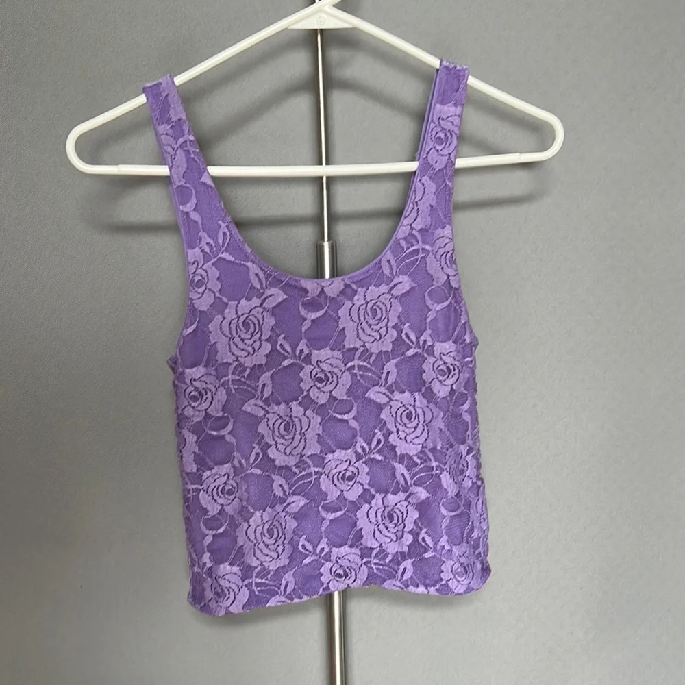 Purple Lace Roses Top - Picture 1 of 3